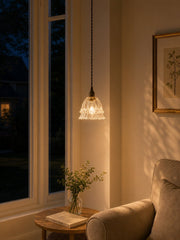 Suspension en verre méduse pastorale française M38